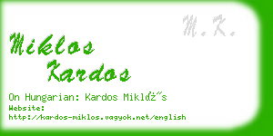 miklos kardos business card